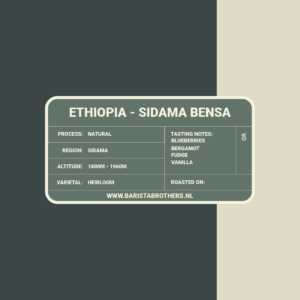 Barista Brothers Ethiopia Sidama Bensa single verse gebrande koffie uit eigen branderij
